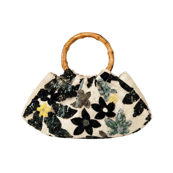 Bolso flores lentejuelas